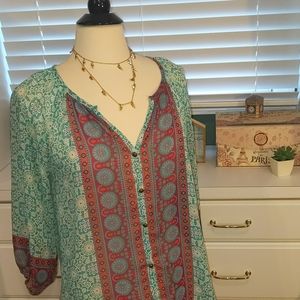 Everly Boho 3/4 Sleeve Blouse